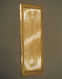 Short Ribbed Brass Fingerplate, 4 Similar Available   FP152